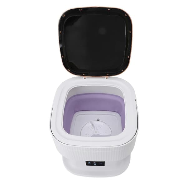 Bærbar vaskemaskin 11,5L 3 moduser LCD sammenleggbar lilla 100-240V