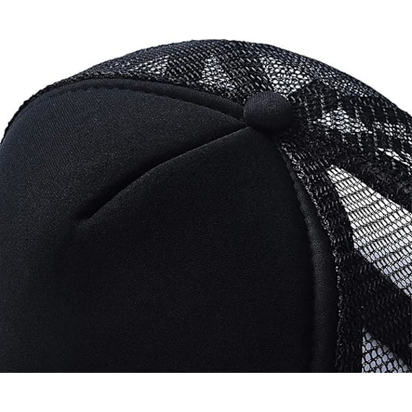 Hatt for gutter, barn og voksne - Morsom baseball caps med netting bak - Tilbehør til bursdagsdekorasjoner - Gave (svart)