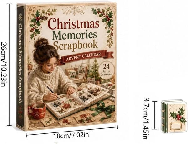 Julekalender Blind Box 2026, Akryl Nøglering Ornament Sæt