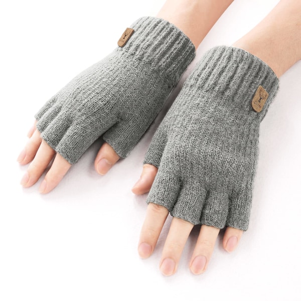 Fingerløse handsker, fingerløse handsker, varme strikkede vinterhandsker, arbejde, camping, vandreture, løb, cykling, kørsel for mænd og kvinder