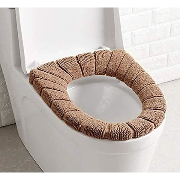 Toiletpude Universal toiletblød sædehynde kan vaskes, varm, blød, tyk, blød，2-delt sæt (espresso)