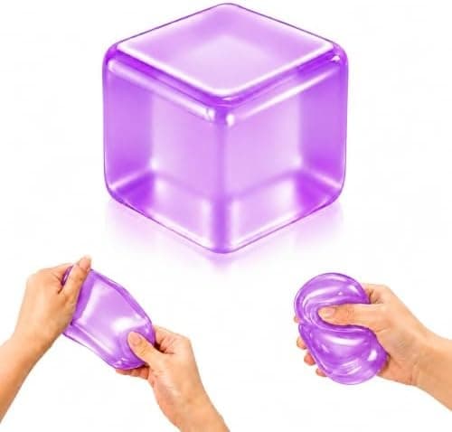 Isbit Squishy, Klemme Stress Terning til Angstlindring, Blødt Squishy Fidget Legetøj til Voksne, Sensorisk Gelkugle til Fødselsdagsgave, Skrivebord Purple