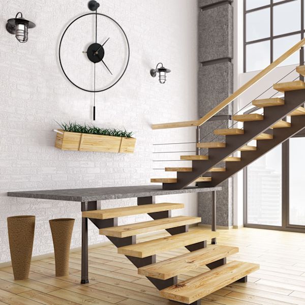 Klassinen suuri heiluriseinäkello, koristeellinen taidekello, pyöreä minimalistinen moderni kello, ei tikittävä hiljainen metalliseinäkello 50 cm musta