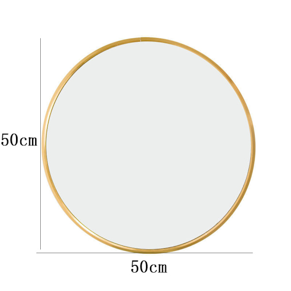 Rund väggmonterad badrumsspegel smink spegel ram spegel lämplig för badrum vardagsrum sovrum (50cm, guld)