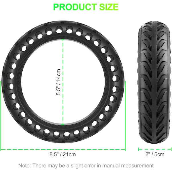 2 stk. 8,5 tommer massive dæk til elektrisk scooter, 8 1/2 x2 scooter dæk, 50/75-6,1 dæk kompatibel med Xiaomi Pro 2 / M365 / M365 Pro / 1S / 3/3 Lite 2pcs
