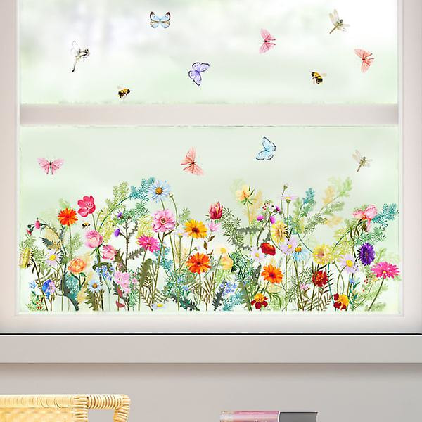 Anti-collision Iris Garden Flower Window Stickers Glass Stickers