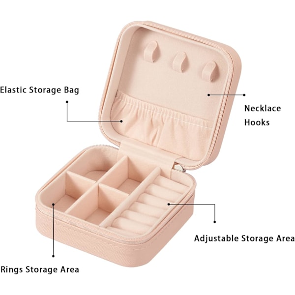 3 stk. Rejse Små Smykkeæske Opbevaringsboks, Bærbar Mini Smykke Opbevaringsboks til Ringe Øreringe Halskæder Gaver