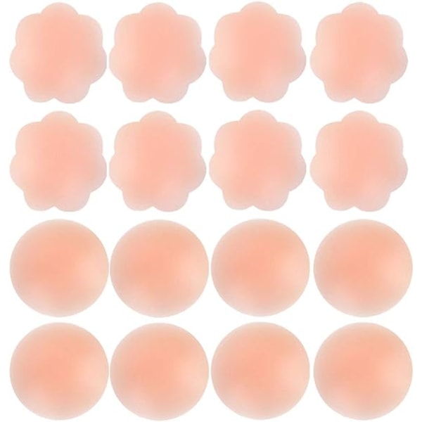 Nännittömät uudelleenkäytettävät nänniliimaiset silikoniset nännittomat rintasuojat naisten rintapastat 8 paria