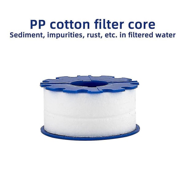 Faucett Vannfilter, Universell Anti-Kalk Vannfilter med 7 PP Bomullsfilterelementer, 360 Roterende Sprayhode