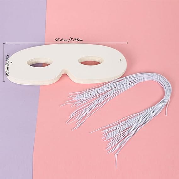 40 stk. utstansede papirmasker, halvmasker, DIY hvite blanke masker, maskerade-masker, cosplay-utkledning for barn