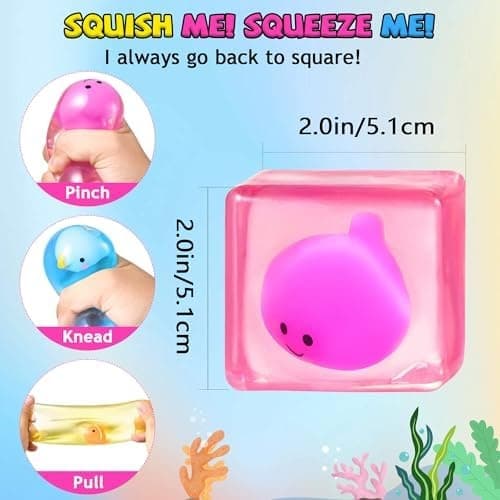 Stress Cube Fidget Legetøj Voksne - Sensorisk Legetøj til Børn med Autisme Stressbolde til Voksne Squishy Legetøj mod Angst Klemmelegetøj til Teenagere Stresscube-3set