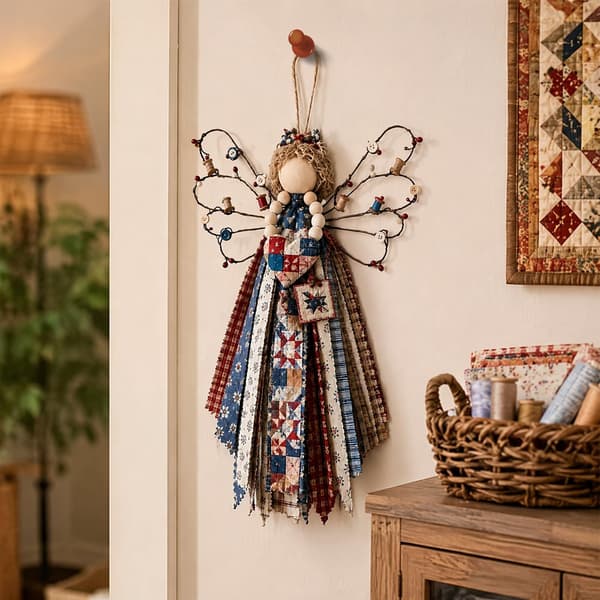 Englestoff Hengende DIY-sett DIY Stoff Hengende Pyntesett Håndlaget Engel Multicolor12