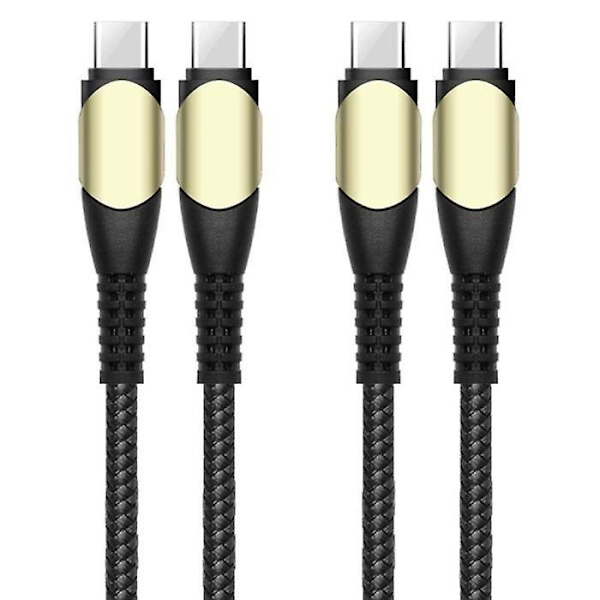 Pakke med 2 60W hurtige USB-C til USB-C-kabler til iPhone 15 Pro, iPhone 15 Pro Max, iPhone 15 Plus, iPhone