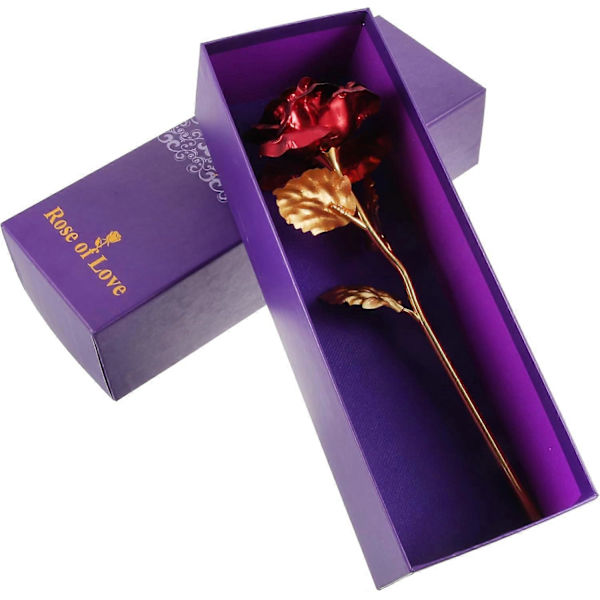 Lila 24 karat guldpläterad lila 24k presentask guld