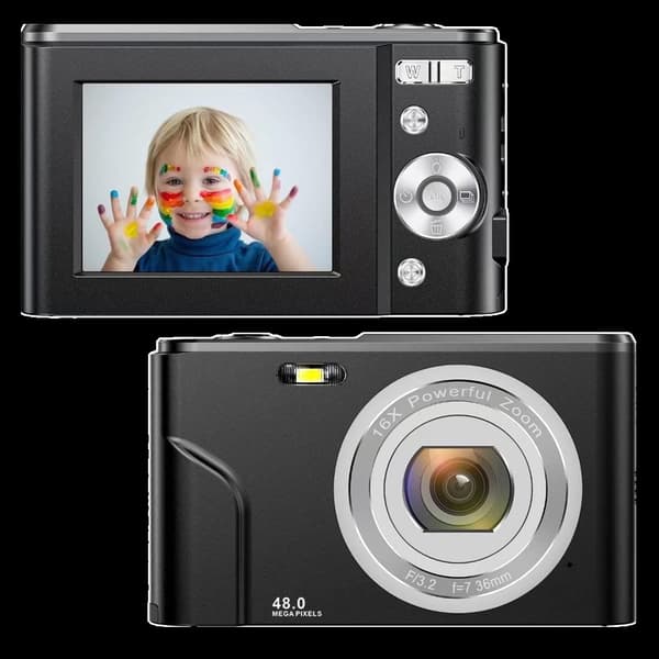 Digitalkamera 1080P 48 Megapixel 16x zoom Svart Black