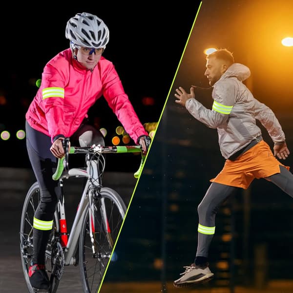 4-pack reflexband – Justerbar reflexutrustning för löpning, cykling och promenader i mörker (Grön)