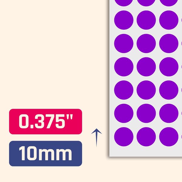 4080 pakkaus, 10 mm pyöreät tarrat - violetti purple