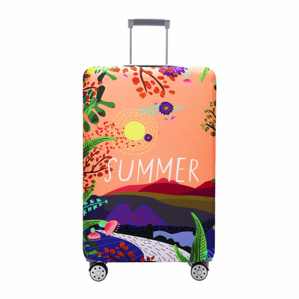 Cover Tvättbart resväskaskydd anti-scratch cover Passar 18-32 tums bagage (Sunset Glow, L)