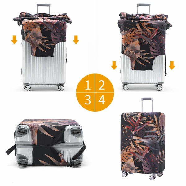 Bagagebetræk Vaskbar kuffertbeskytter Anti-ridse kuffertbetræk Passer til 18-32 tommer bagage (bladgrøn, S)