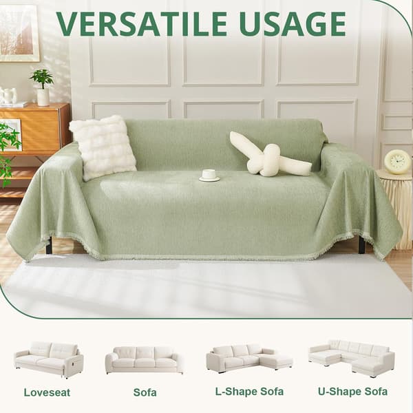 Sofabetræk 2-personers, vaskbart sofabetræk med kvast, blødt sofabetræk til hunde, åndbart, universelt til alle årstider (grøn, 180x260cm, 1 stk.) green