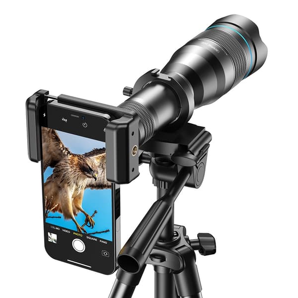 60X HD Teleobjektiv med Kamerastativ for Utendørs Bruk Svart