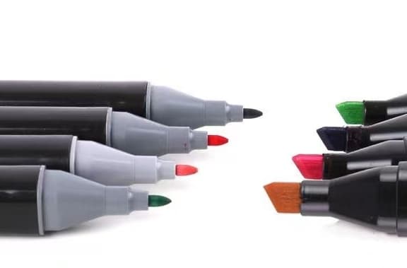 Multipack - Tusjer med etui - Dobbeltsidige - Flerfargede penner 60pcs
