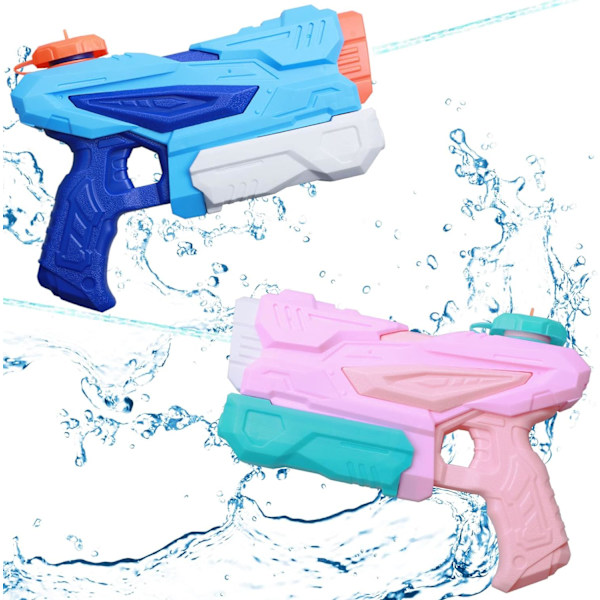 Vandpistoler 2 Pak Vandpistol til Børn Super Soaker Sprøjte Blå Pink 300ml Små Vandpistoler Svømme Legetøj til Sommer Strand 2pcs