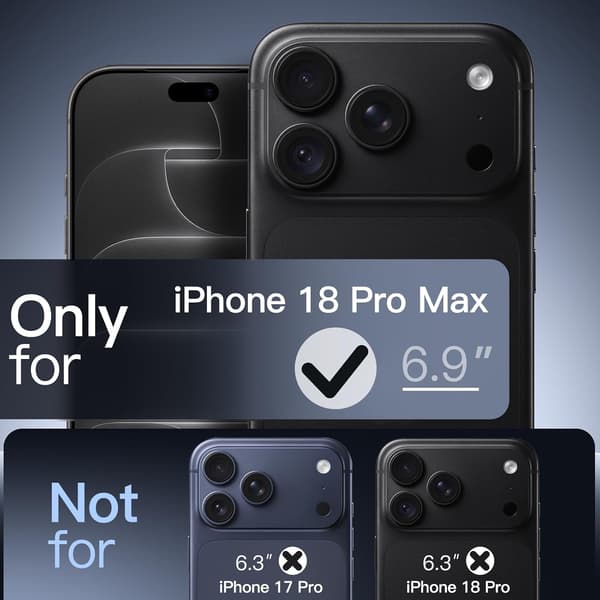 Matta kotelo iPhone 18 Pro Maxille, musta iPhone18Pro Max