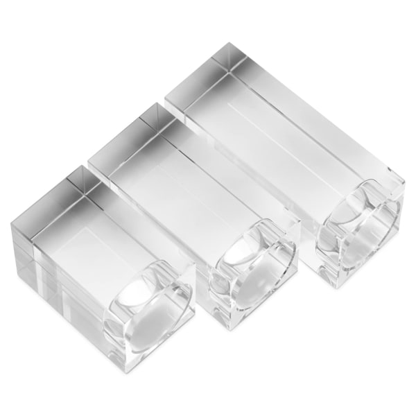 Set i kristallglas - klara ljusstakar för matbord, hemtillbehör, bröllopsdekorationer - paket med 3