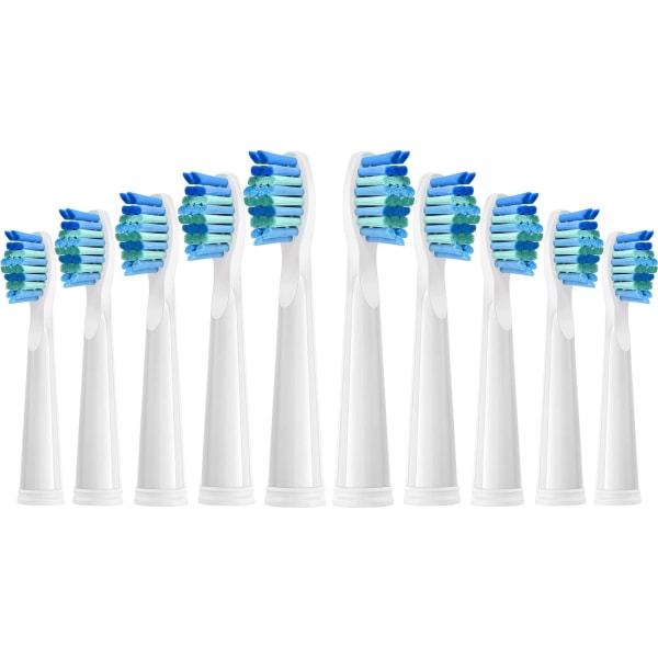 Elektriske tandbørstehoveder kompatible med Fairywill D7/D8/FW507/FW508/FW551/917/959/D1/D3/SG-E9/SG-507/SG-958 Børsteudskiftning (Hvid 10 Count)
