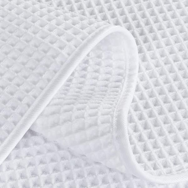Mikrofiber lofri håndkle, 40 x 70 cm, 4-pakning (vaffelvev) white