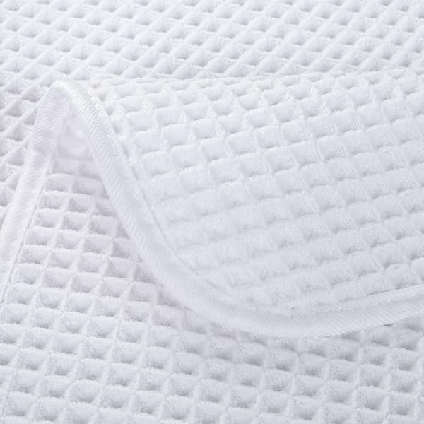 Mikrofiber lofri håndkle, 40 x 70 cm, 4-pakning (vaffelvev) white