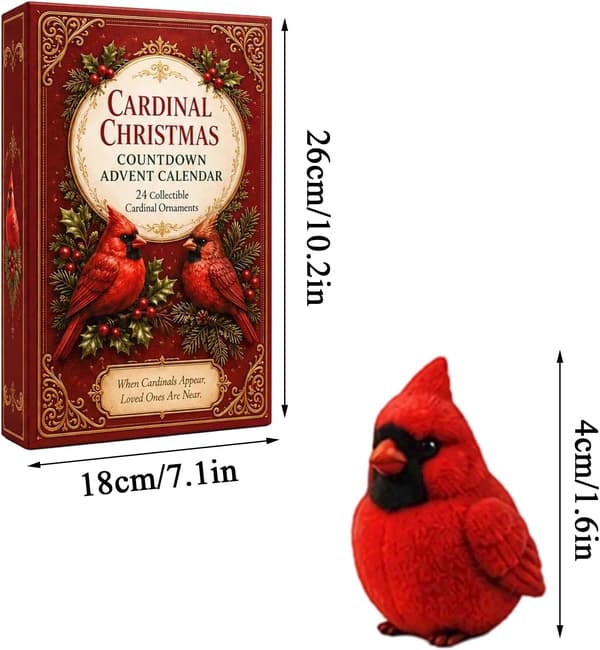 Fuglejulekalender Jul 2026, Akrylophængssæt 24 Stk.