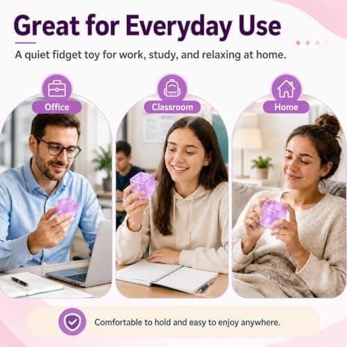 Isbit Squishy, Klemme Stress Terning til Angstlindring, Blødt Squishy Fidget Legetøj til Voksne, Sensorisk Gelkugle til Fødselsdagsgave, Skrivebord Purple