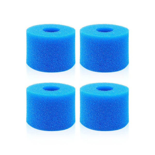 4 stk. varmtvandsfilterpatron til Intex Pure Spa genanvendelig vaskbar swimmingpool filter skum S1 type