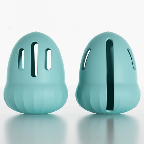 Silikonhållare för sminksvamp 2-pack kompatibel med resevänligt fodral med elastisk öppning och ventilerande design Blå Blue