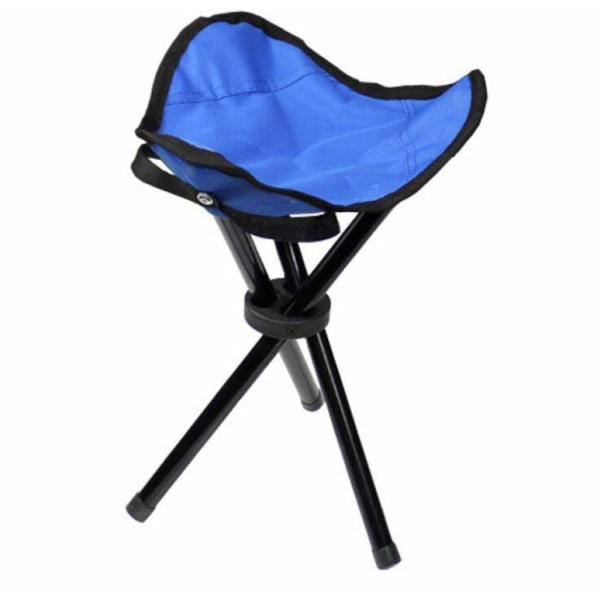 Liten sammenleggbar krakk Stativkrakk, camping utendørs sammenleggbare stoler Bærbar sammenleggbar stol Slacker krakk Camp krakk støtter 200 lbs, blå