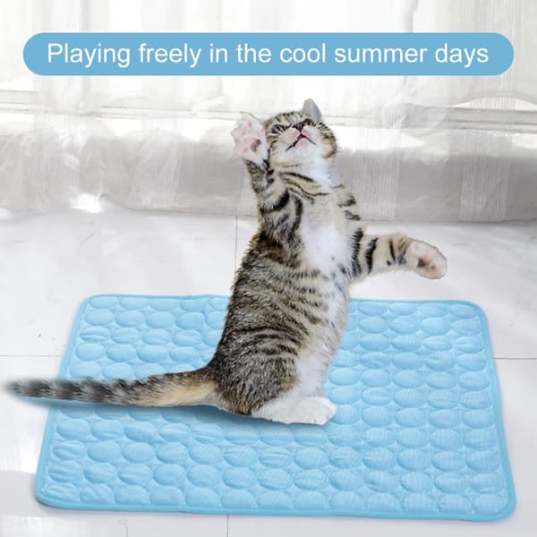 Hundekølemåtte, Kølemåtte til kæledyr, Sommer sovepude til katte og hunde, Kølemåtte til hunde, 40 * 30CM (blå)