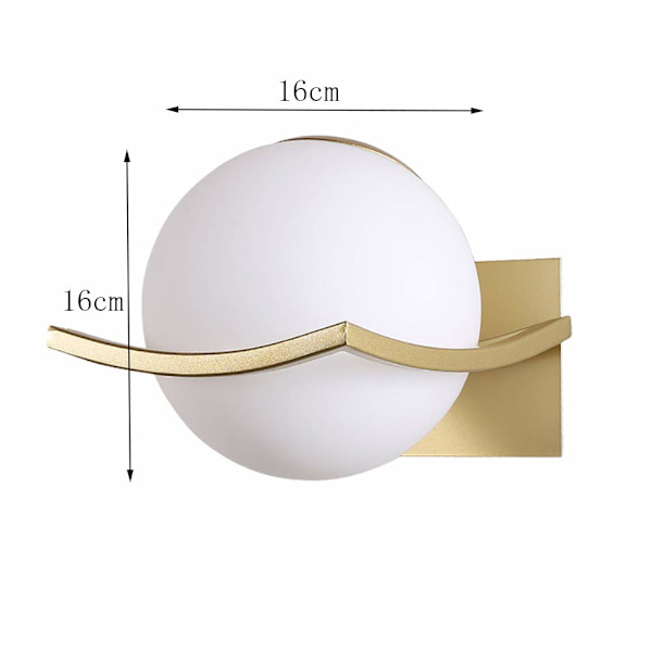 LED væglampe indendørs, væglampe glas, væglampe rund, moderne design glas kugle væglampe til badeværelse, stue, soveværelse, gang