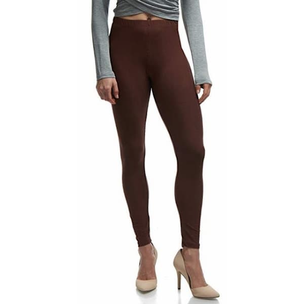 Damleggings med hög midja, enfärgade, stretchiga, kaffe L kaffe L Coffee