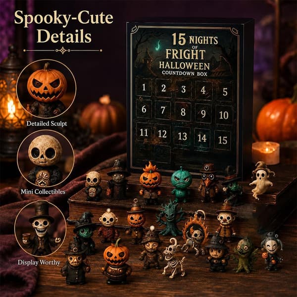 Halloween Nedtællingskalender Blind Boks 15 Nætter Julekalender Mini Figurer 15