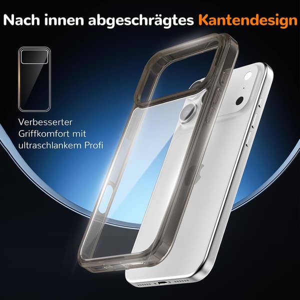Klar etui til iPhone 17 Pro Max, ultratyndt, krystalklart, telefonetui til Apple iPhone 17 Pro Max - sort, 1 stk. black