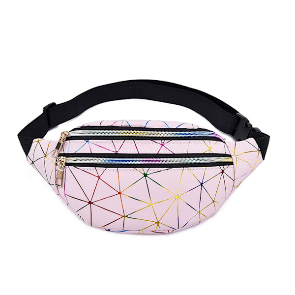 Street Fashion Midjeväska för Dam och Herr i PU Laser Axelväska Messenger Bag Friluftsliv Bröstväska
