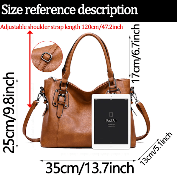 Kvinners Håndvesker Mykt Lær Retro Vintage Designer Topphåndtak Casual Lomme Dame Tote Skuldervesker Svart black
