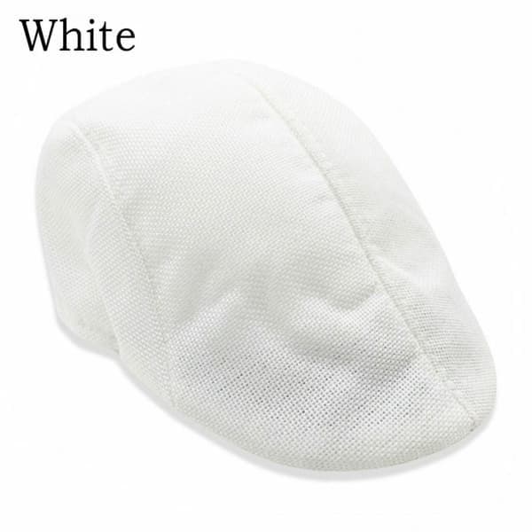 Golf Driving Hat Herr Flat Cap VIT Vit white