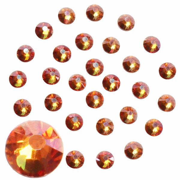 Lim Fix Krystal Flatback Rhinestones Glas Diamanter Ædelstene til Nail Art Crafts Dekorationer Tøj Sko(ss20 1440pcs, Amber)