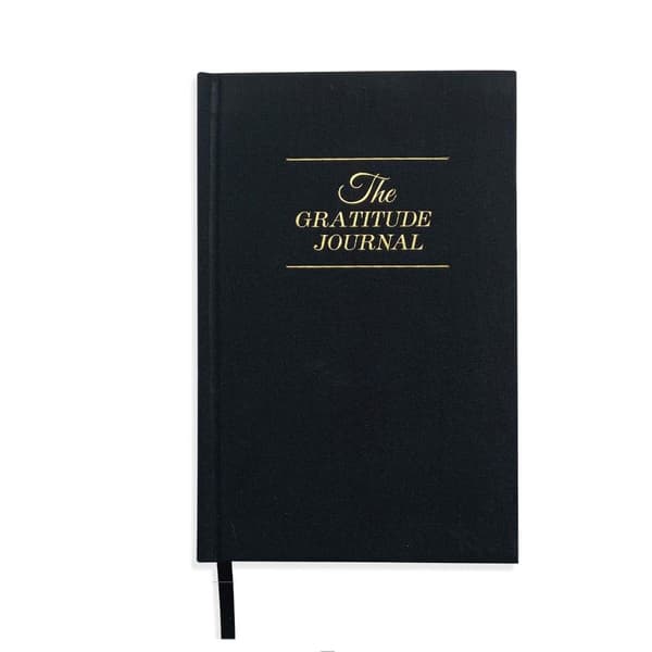 A5 Daglig Taknemmelighedsdagbog - Linned Hardcover Notesbog med Tykt Papir til Refleksion og Positivitet Sort Black