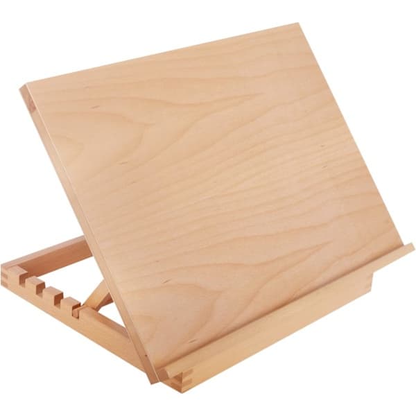 Vippbart tegnebrett og bærbart staffeli – Naturlig trefinish, 45 x 33,5 x 30 cm