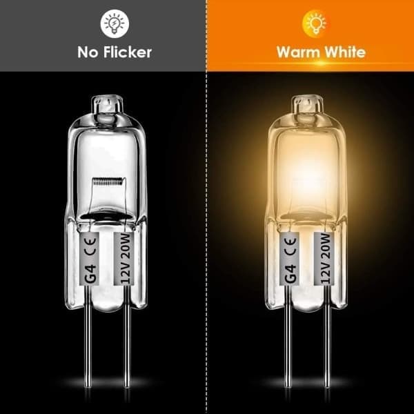 G4 Halogenlampor 20W 12V - Varmvit - 20-pack 20W 20W 20st 20W 20st 20W