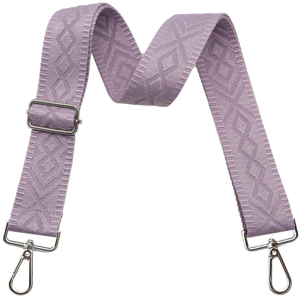 Skulderstropper til håndvesker Brede skulderstropper til håndvesker Justerbar erstatningsstropp til håndveske med broderi Silver Hardware-purple